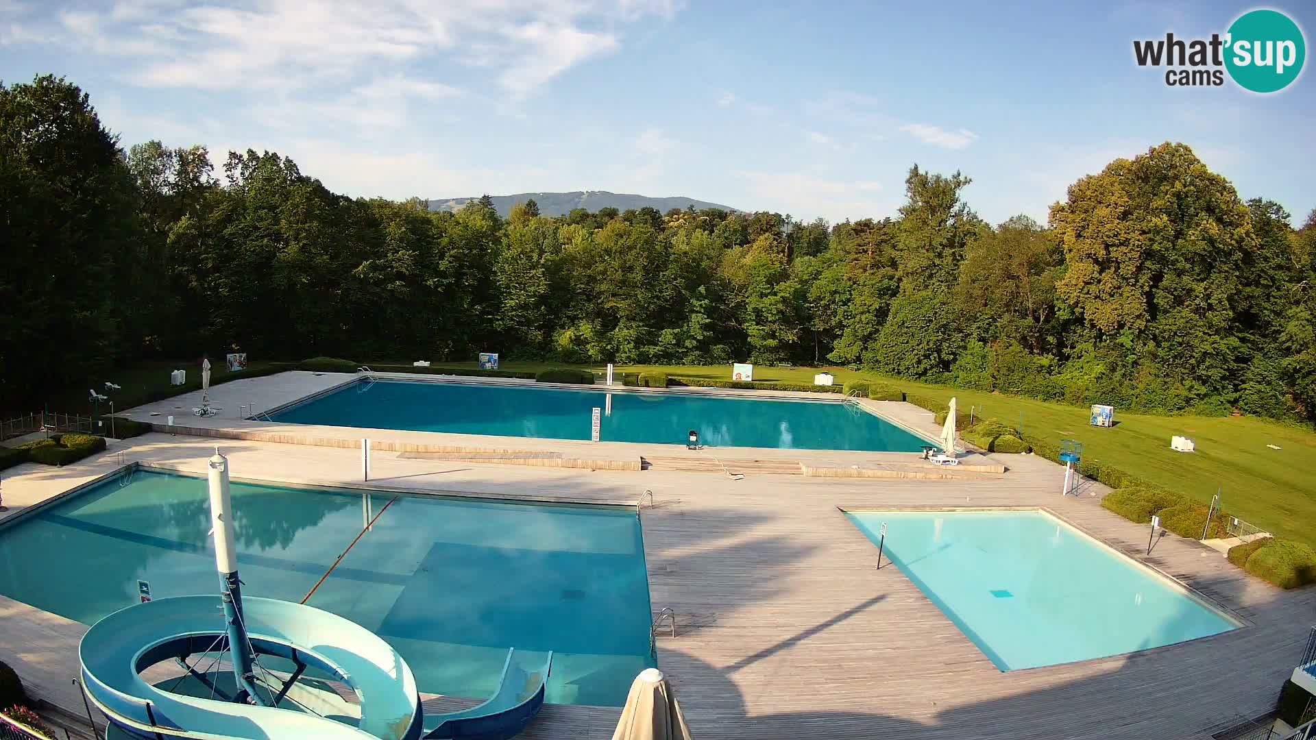 Cámara web en la piscina de la isla de Maribor