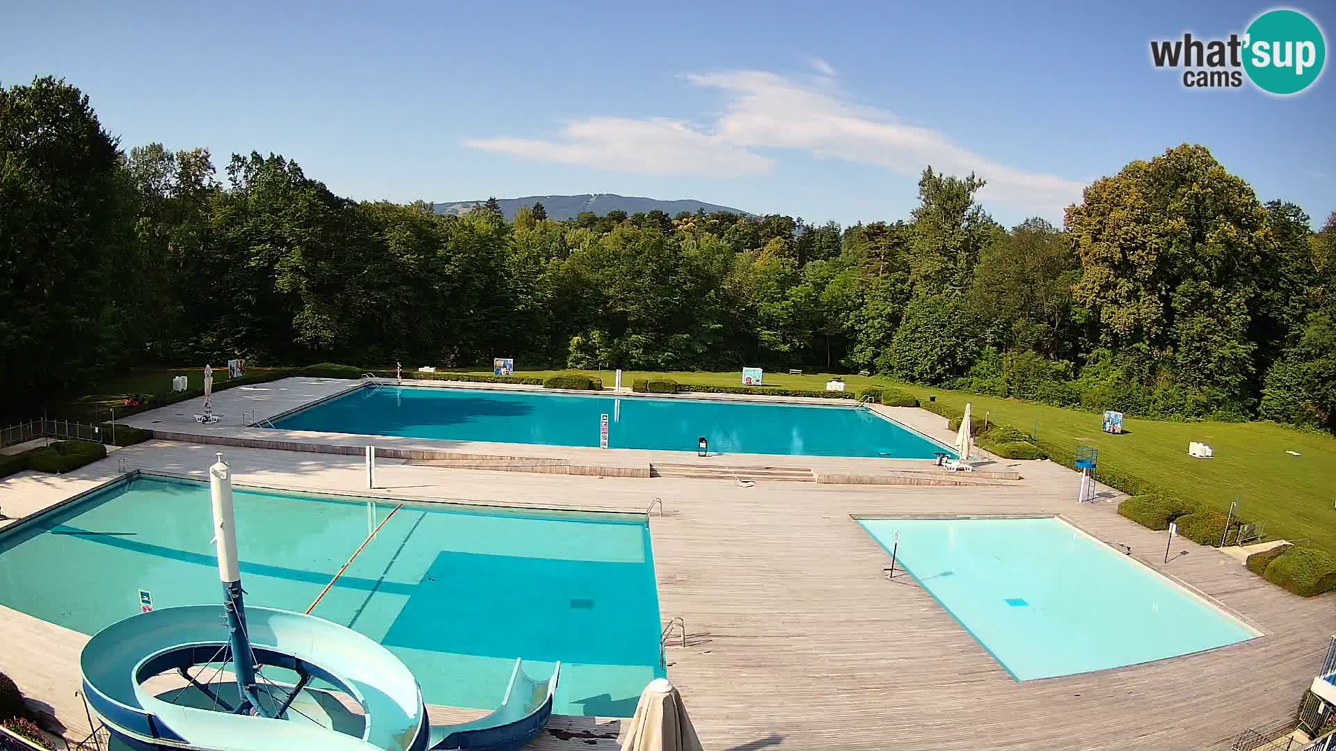 Cámara web en la piscina de la isla de Maribor