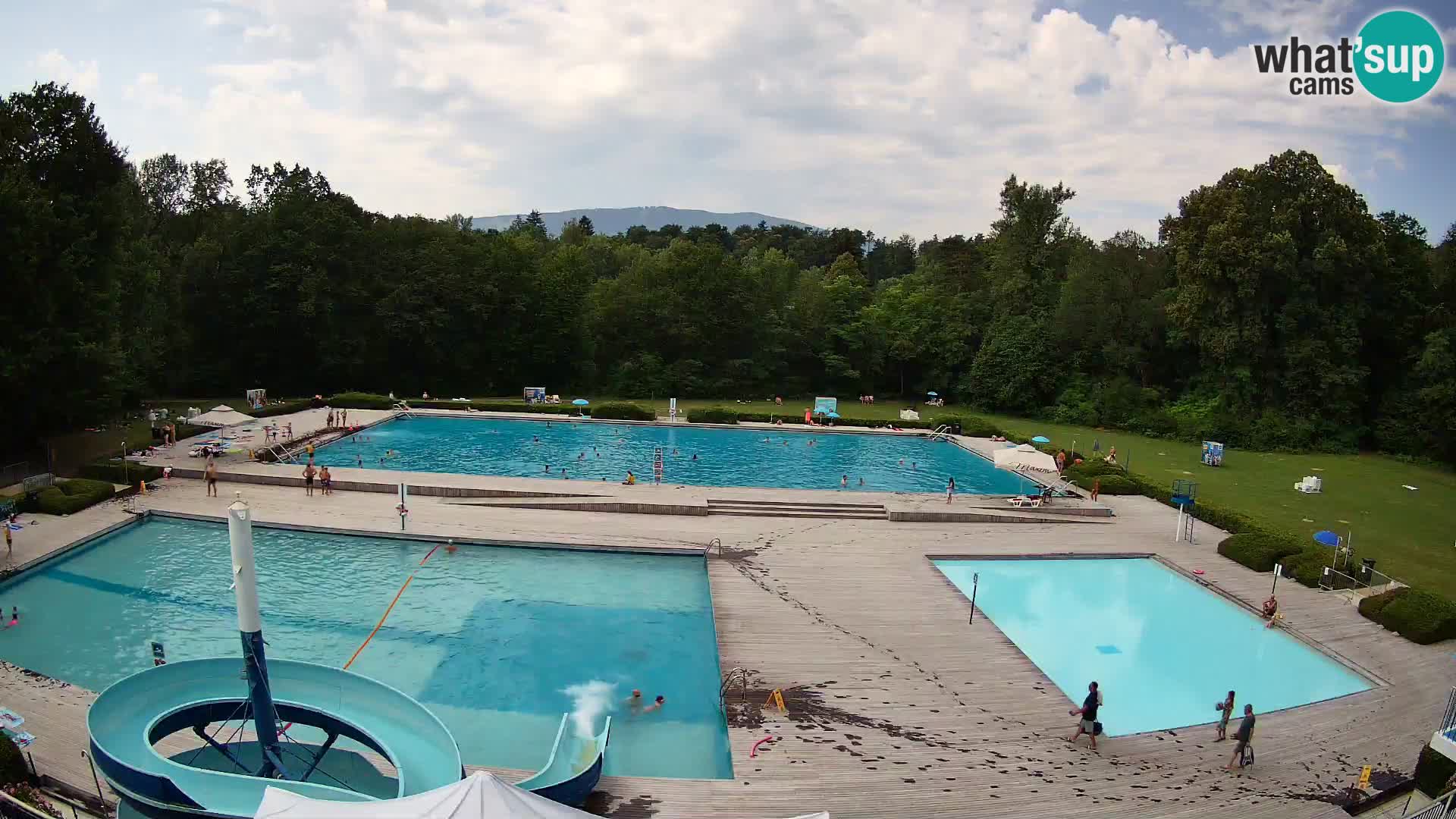 Cámara web en la piscina de la isla de Maribor
