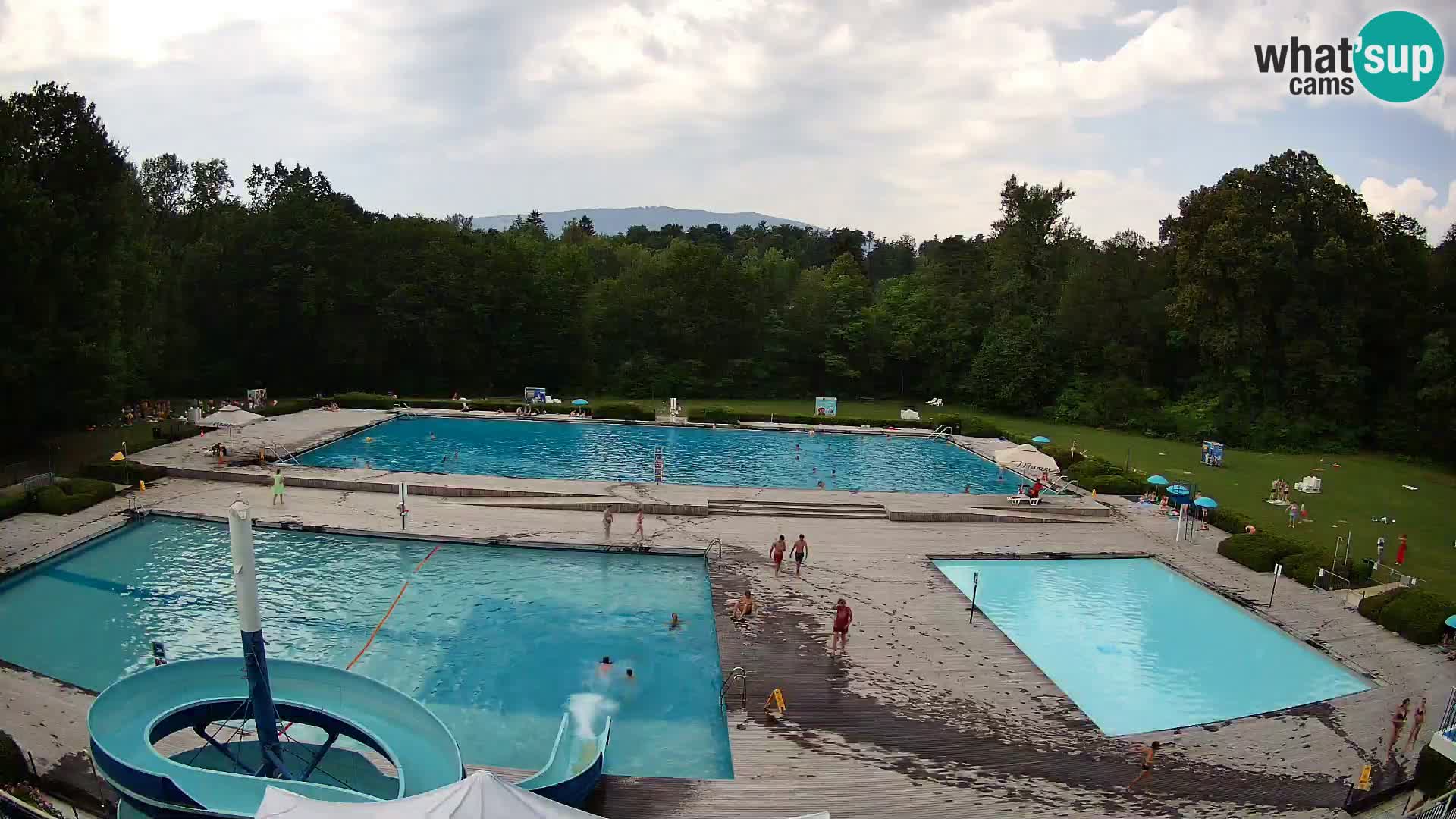 Cámara web en la piscina de la isla de Maribor