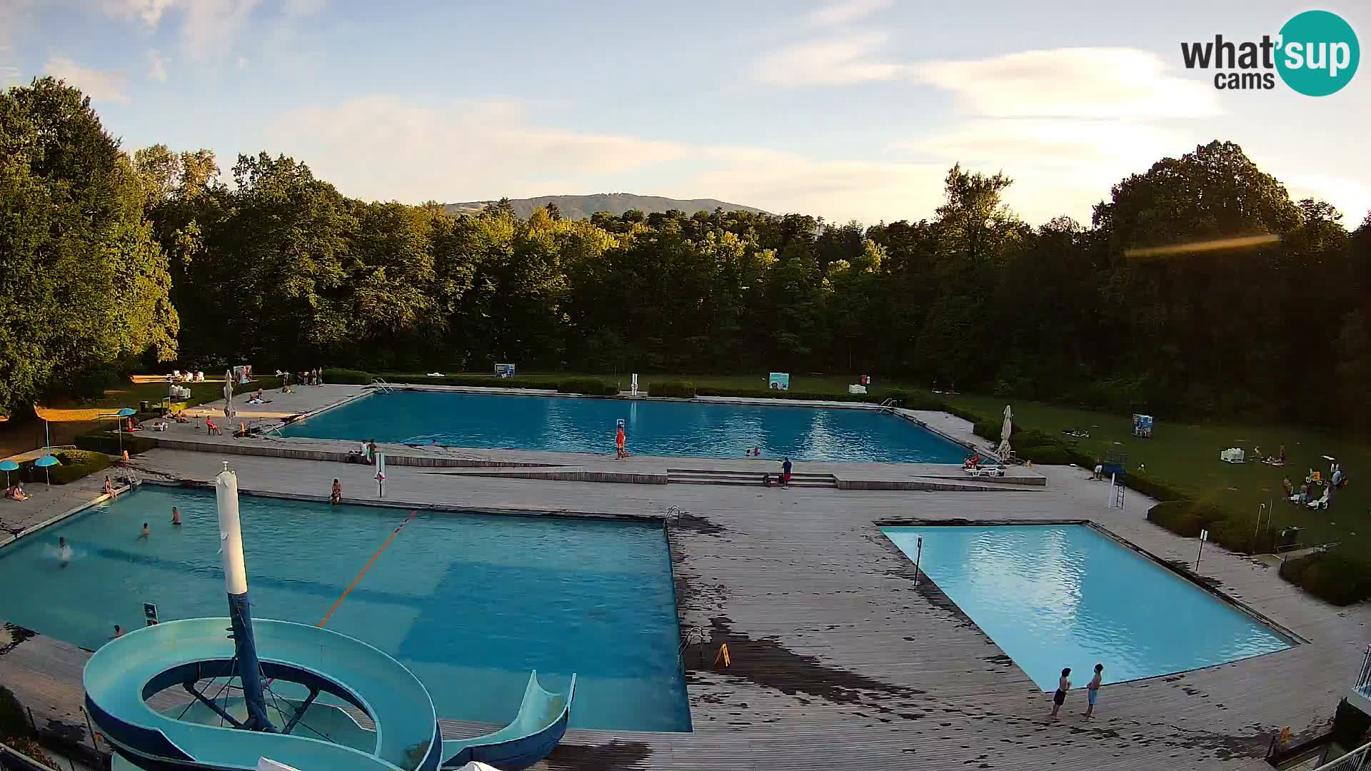 Cámara web en la piscina de la isla de Maribor