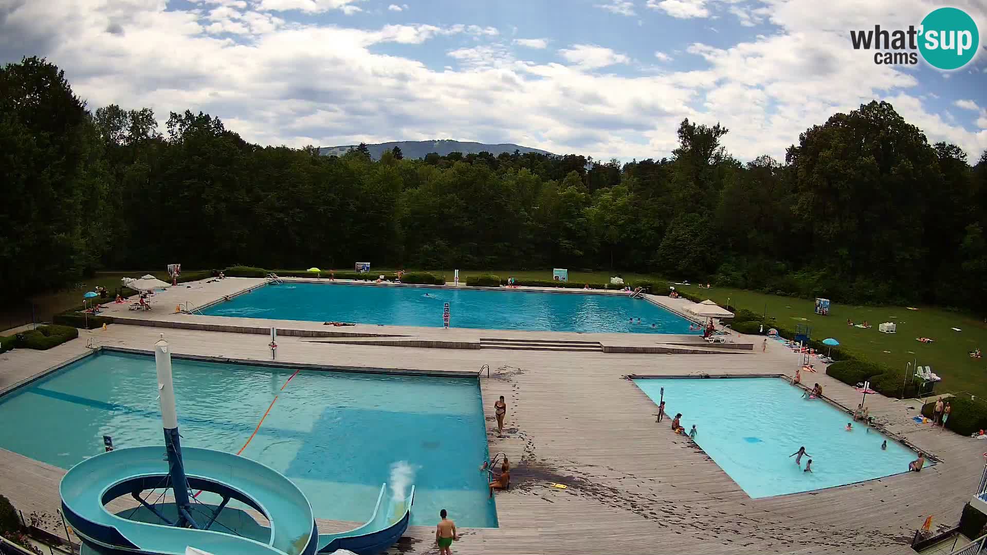 Cámara web en la piscina de la isla de Maribor