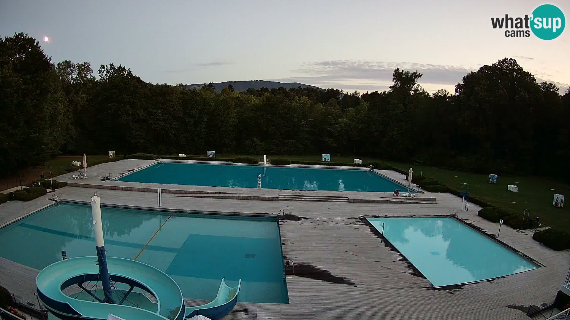Cámara web en la piscina de la isla de Maribor