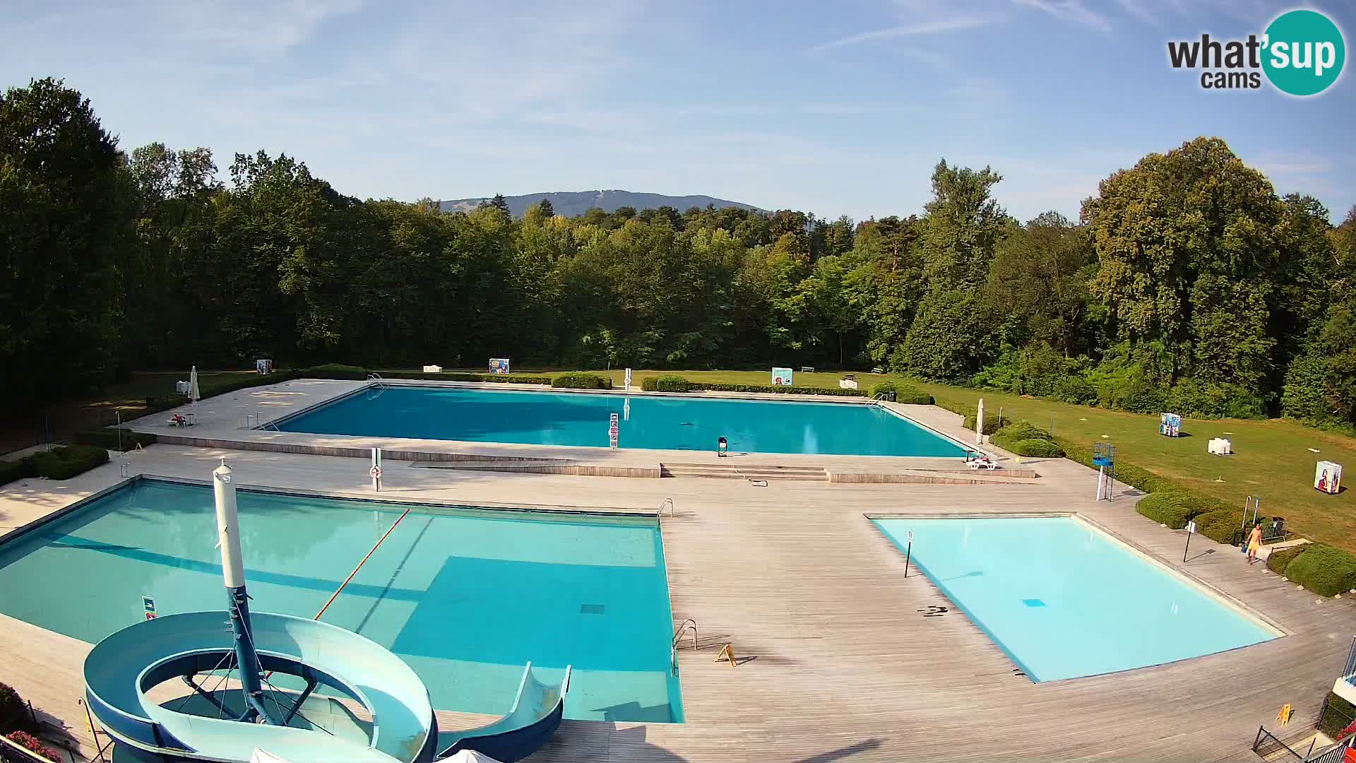 Cámara web en la piscina de la isla de Maribor