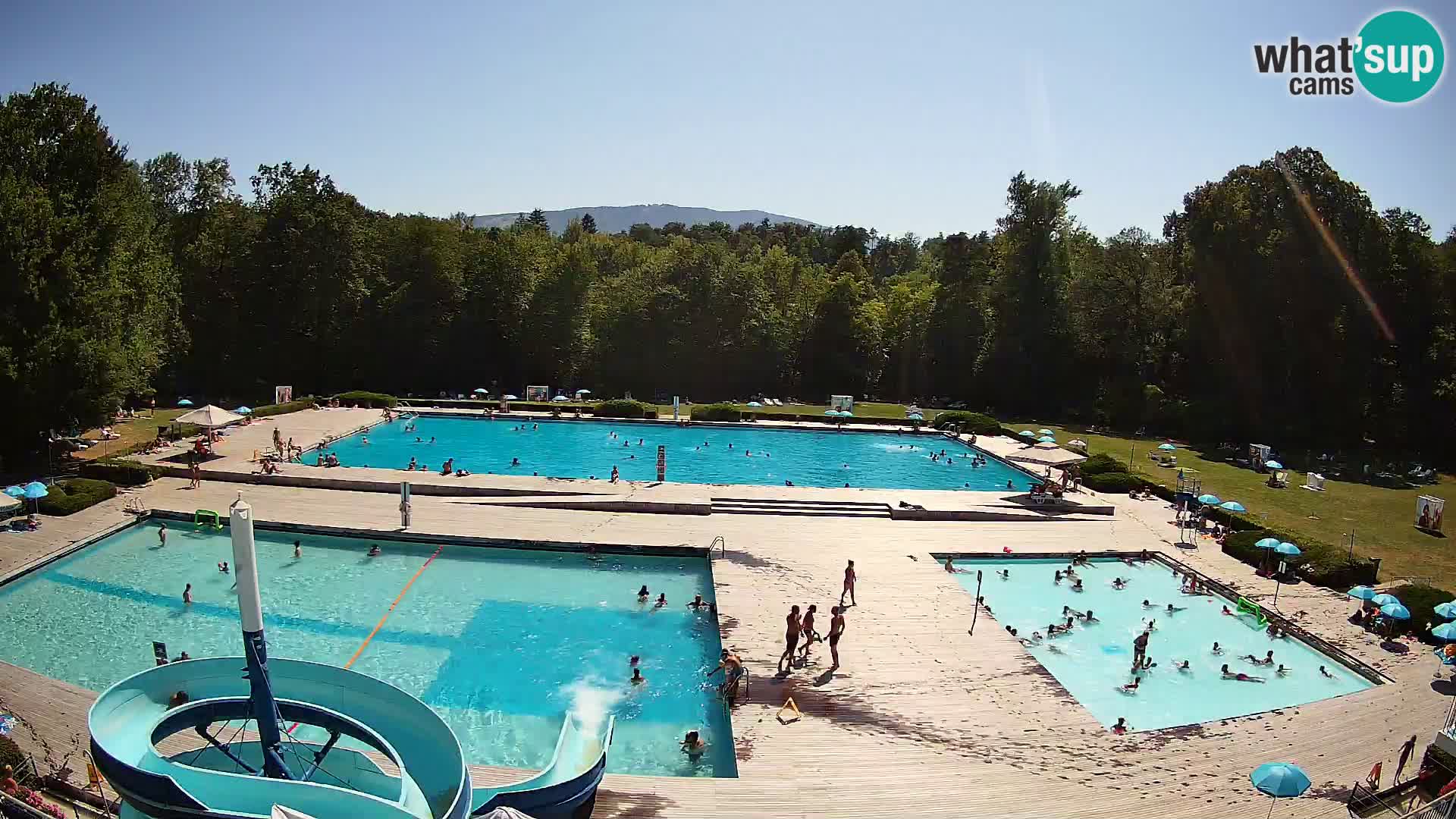 Cámara web en la piscina de la isla de Maribor