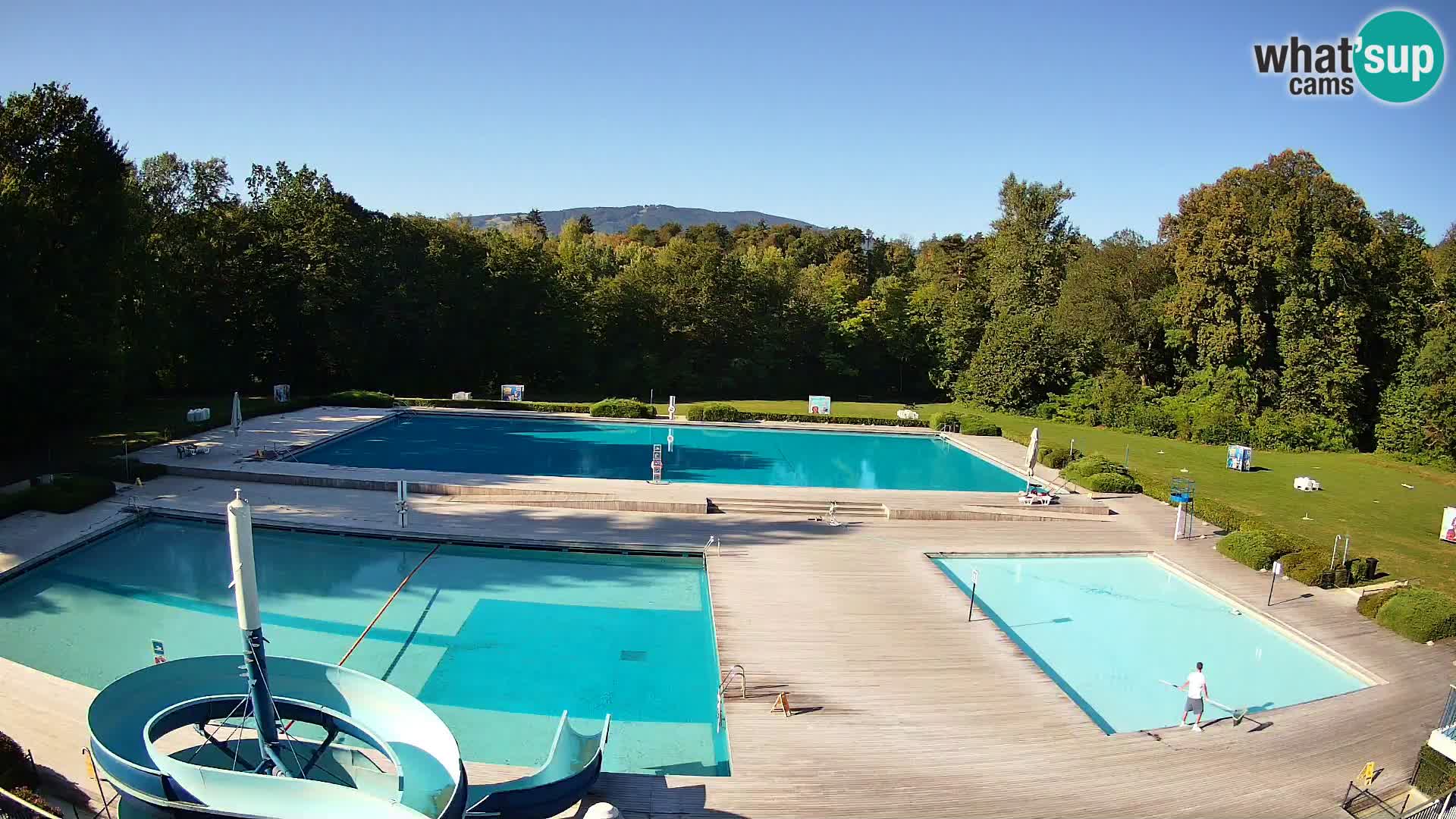 Cámara web en la piscina de la isla de Maribor