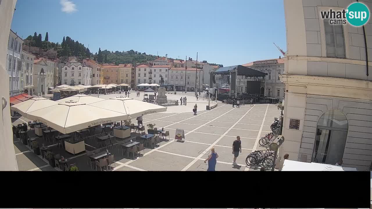 Piran Tartini Square Webcam – Live View from Mestna Kavarna