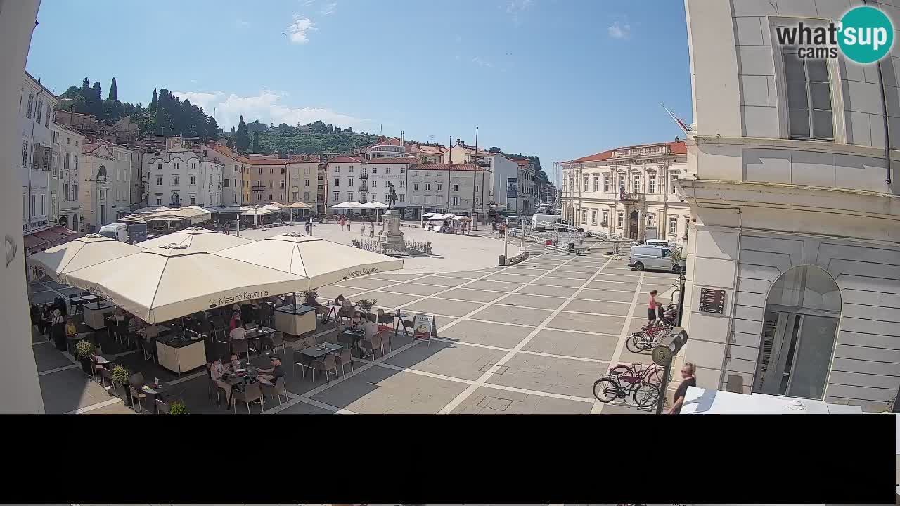 Piran Tartini Square Webcam – Live View from Mestna Kavarna