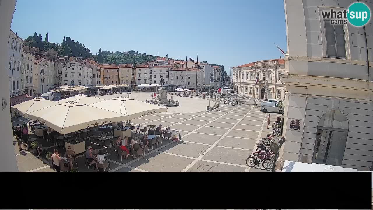 Webcam Place Tartini Piran – Vue en direct depuis Mestna Kavarna