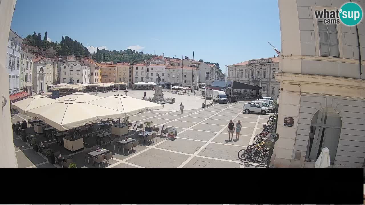 Piran Tartini Square Webcam – Live View from Mestna Kavarna
