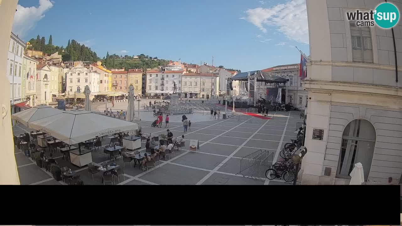Piran Tartini Square Webcam – Live View from Mestna Kavarna