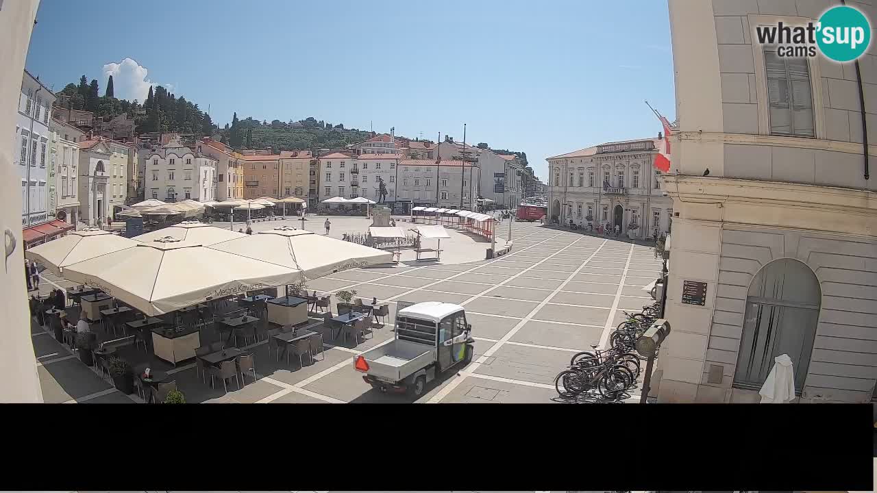 Piran Tartini Square Webcam – Live View from Mestna Kavarna