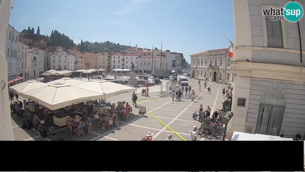 Webcam Place Tartini Piran – Vue en direct depuis Mestna Kavarna
