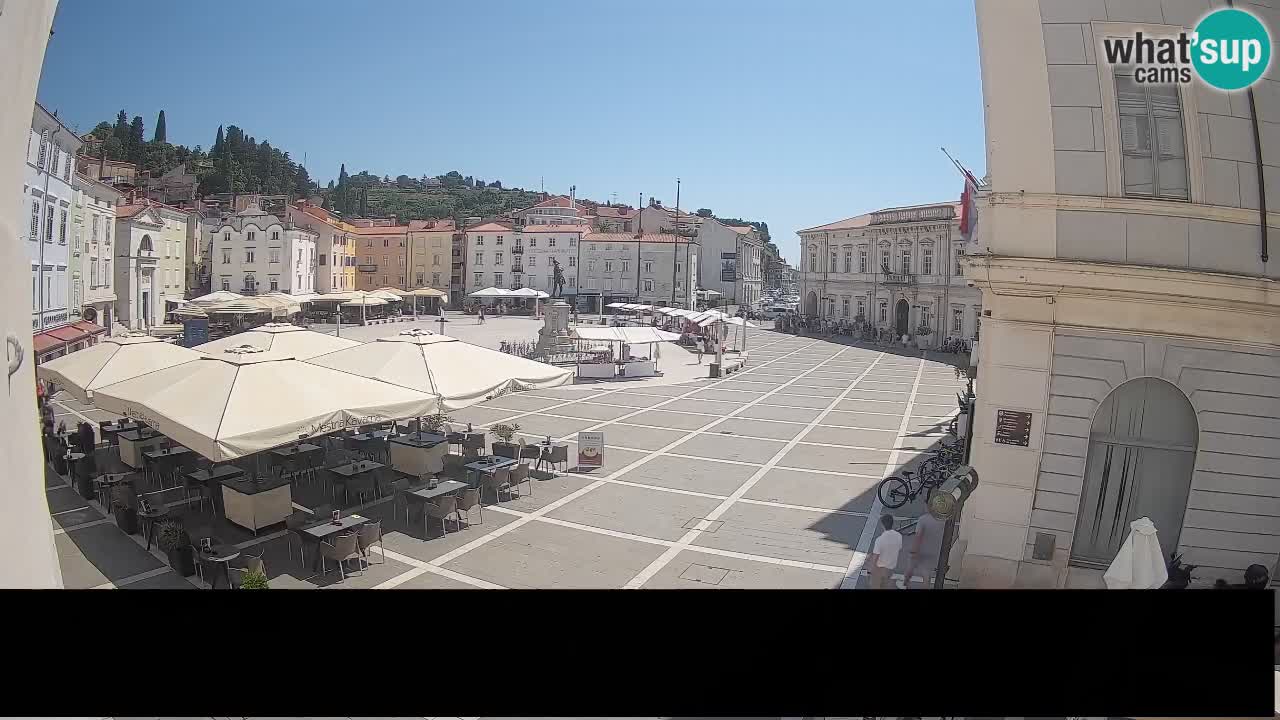 Webcam Plaza Tartini Piran – Vista en directo desde Mestna Kavarna