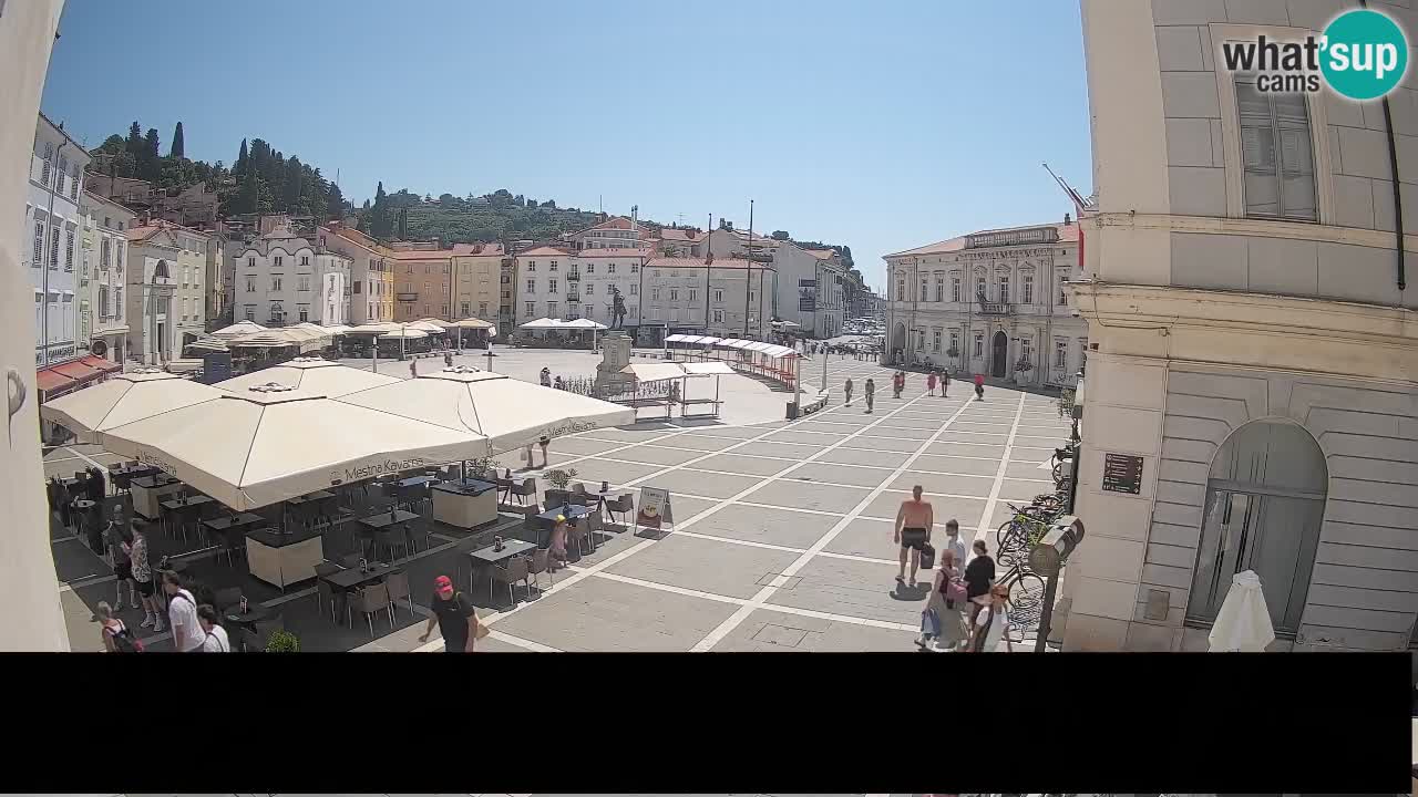 Webcam Plaza Tartini Piran – Vista en directo desde Mestna Kavarna