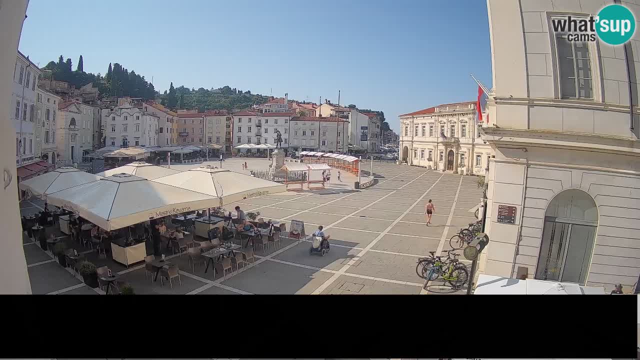 Webcam Place Tartini Piran – Vue en direct depuis Mestna Kavarna