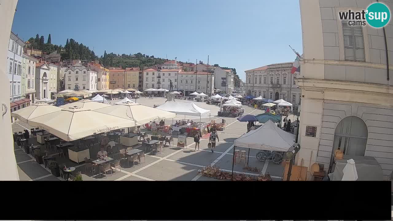 Piran Tartini Square Webcam – Live View from Mestna Kavarna