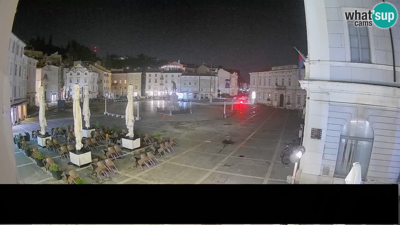 Webcam Pirano Piazza Tartini – Vista in diretta da Mestna Kavarna