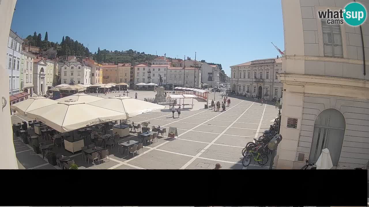Webcam Place Tartini Piran – Vue en direct depuis Mestna Kavarna