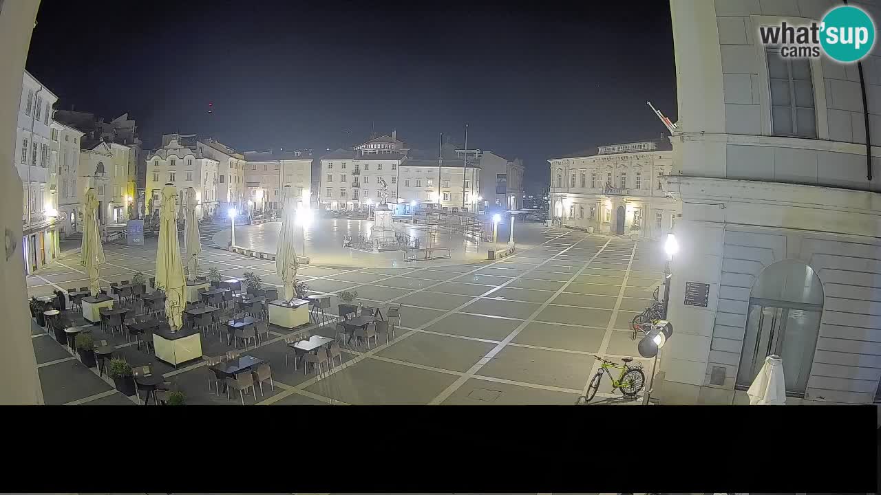 Webcam Pirano Piazza Tartini – Vista in diretta da Mestna Kavarna