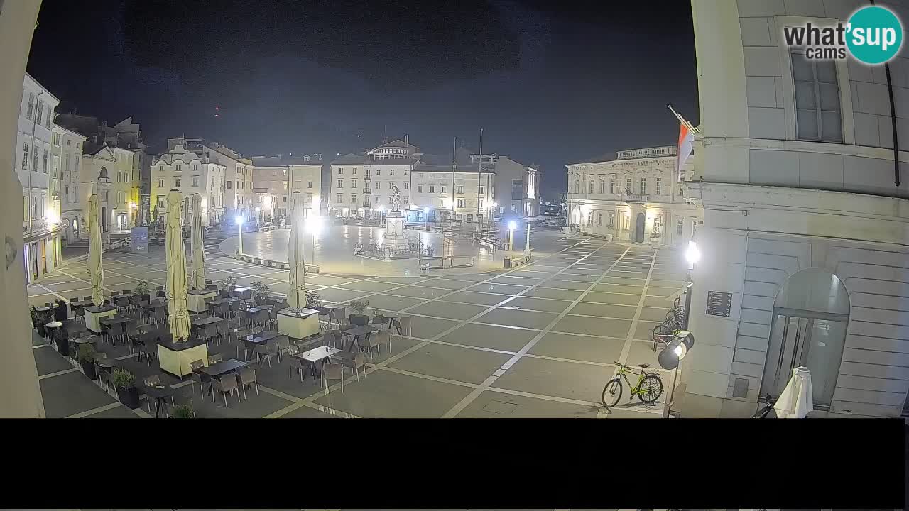 Webcam Plaza Tartini Piran – Vista en directo desde Mestna Kavarna