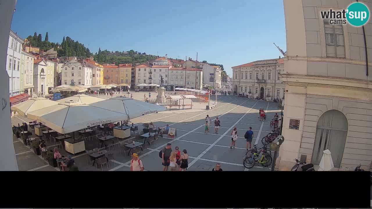 Webcam Place Tartini Piran – Vue en direct depuis Mestna Kavarna