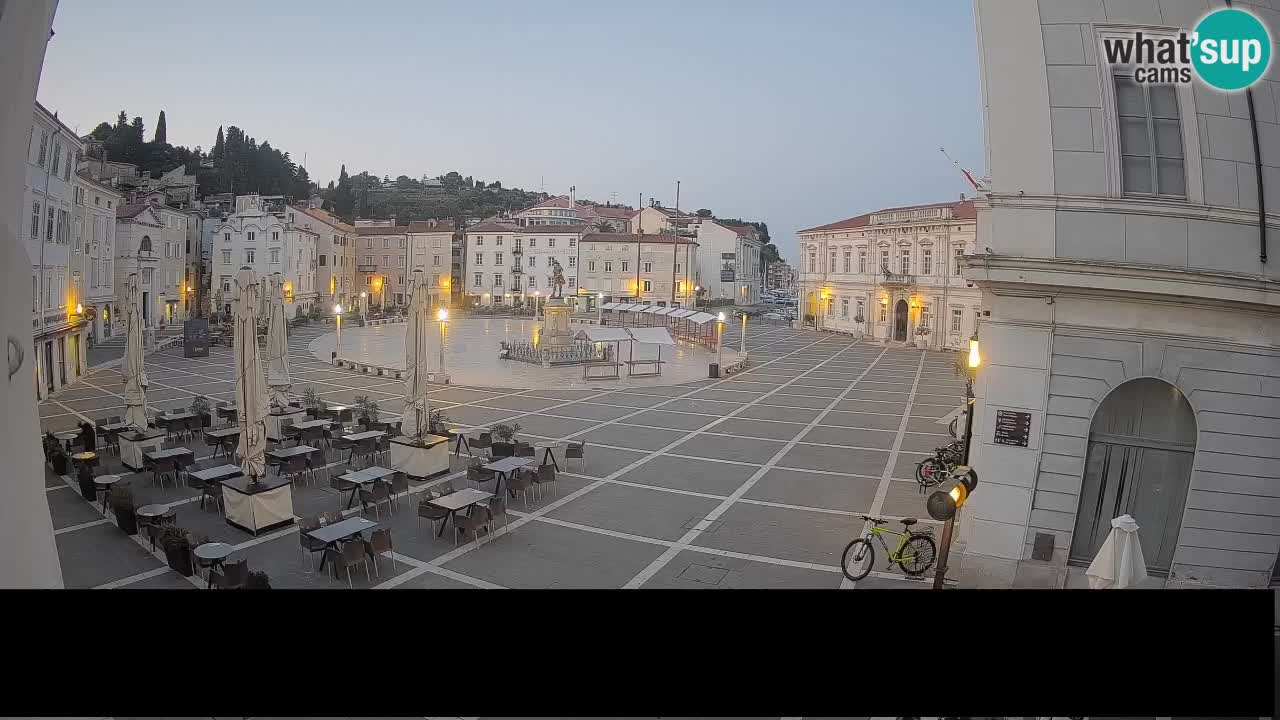 Piran Tartini Square Webcam – Live View from Mestna Kavarna