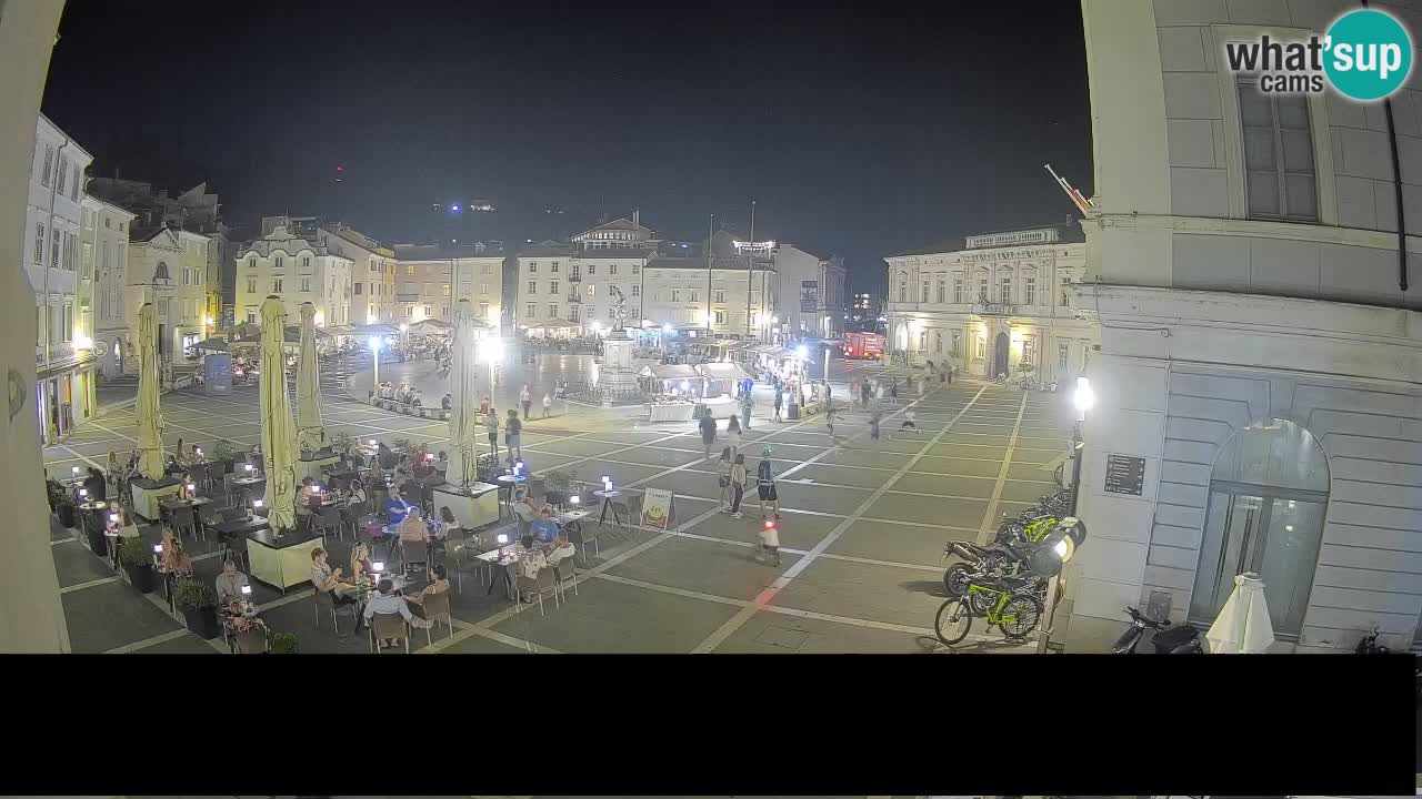 Webcam Plaza Tartini Piran – Vista en directo desde Mestna Kavarna