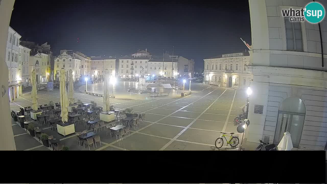 Spletna kamera Piran – Tartinijev trg v živo iz Mestne Kavarne