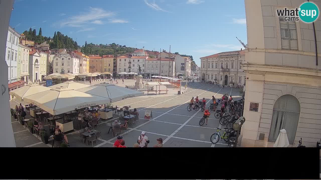 Webcam Place Tartini Piran – Vue en direct depuis Mestna Kavarna