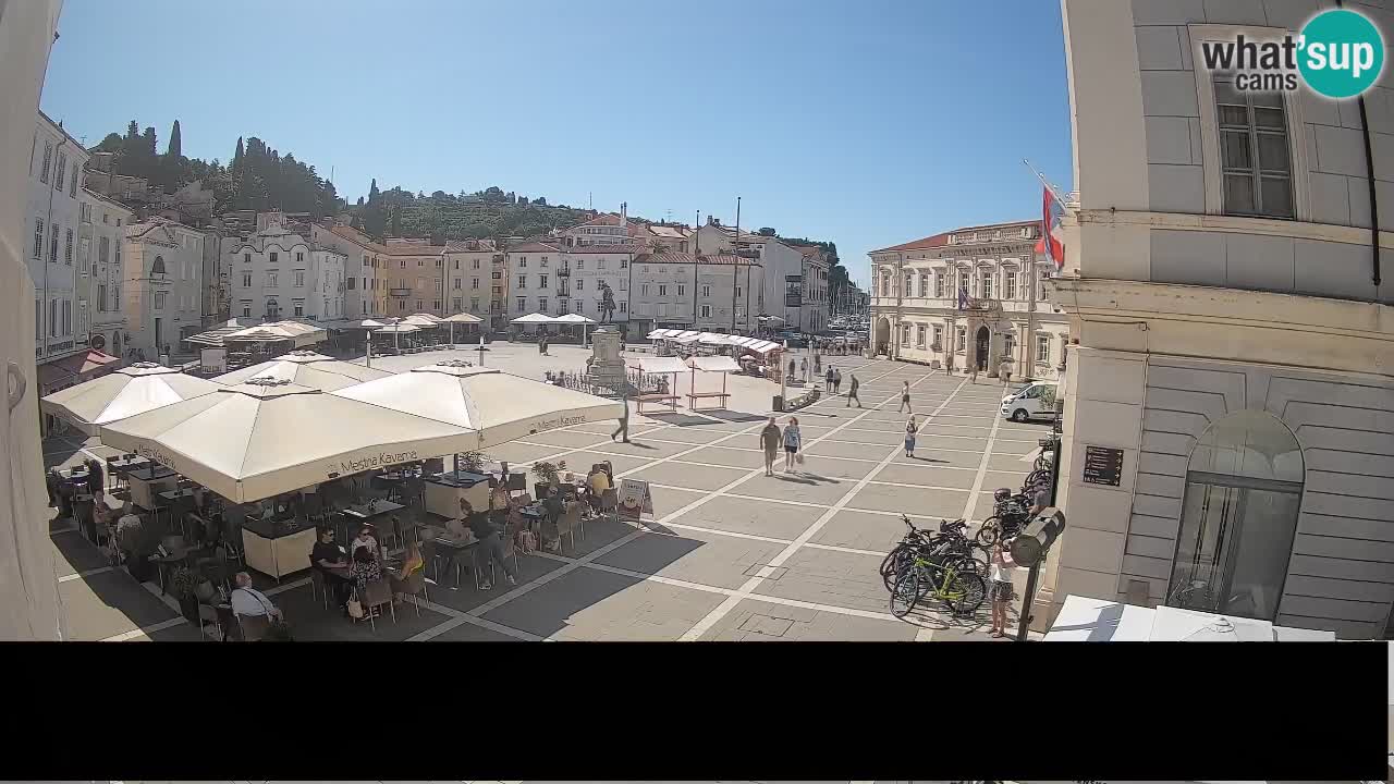 Piran Tartini Square Webcam – Live View from Mestna Kavarna