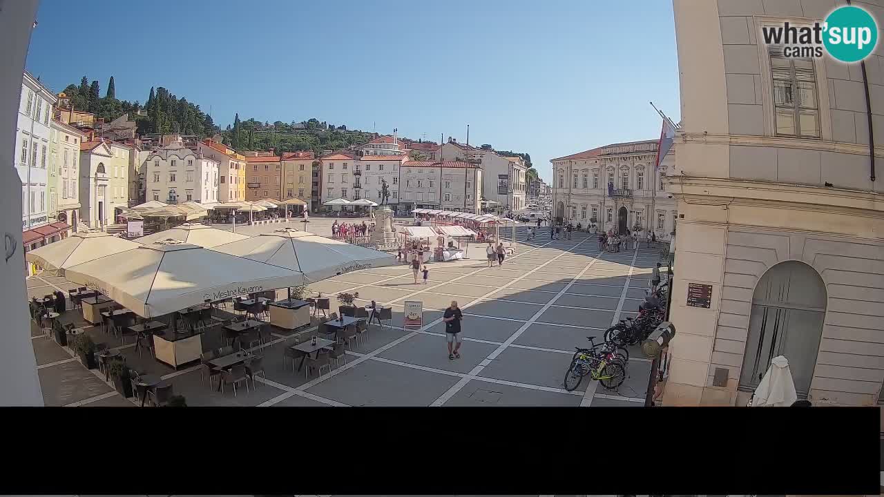 Webcam Plaza Tartini Piran – Vista en directo desde Mestna Kavarna