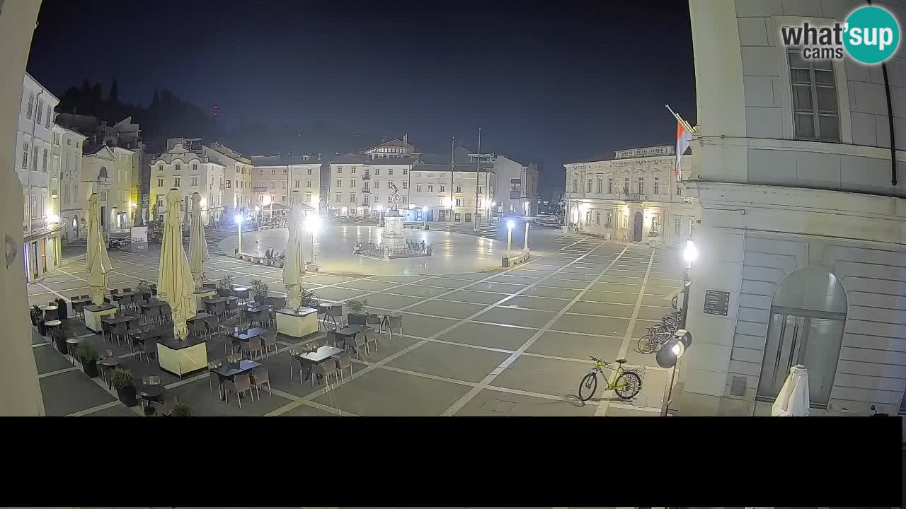 Webcam Place Tartini Piran – Vue en direct depuis Mestna Kavarna