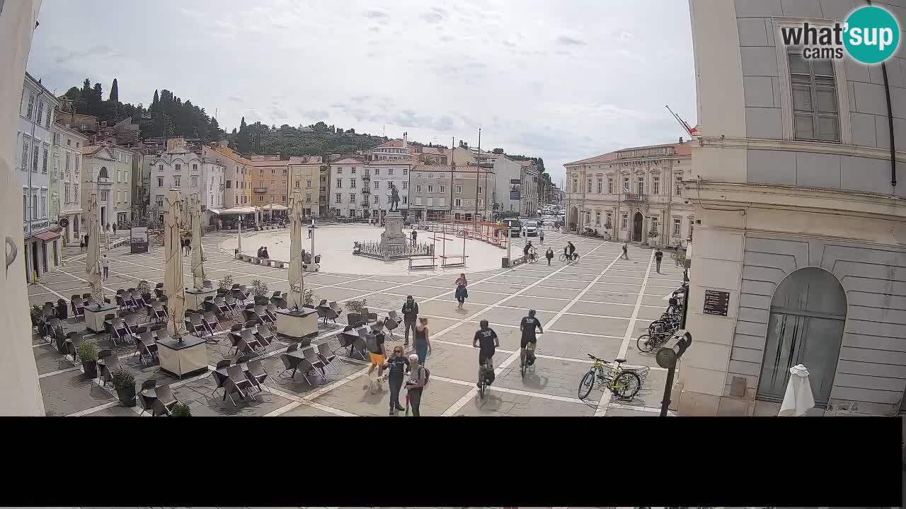 Webcam Place Tartini Piran – Vue en direct depuis Mestna Kavarna