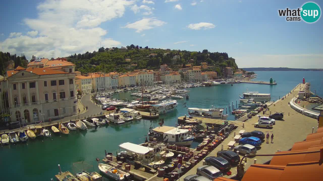 Webcam en direct de Piran “Mandrač” – Incroyable vue en direct de la Villa Piranesi