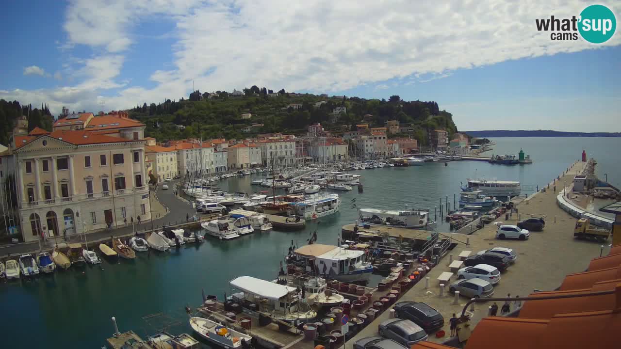 Webcam en direct de Piran “Mandrač” – Incroyable vue en direct de la Villa Piranesi
