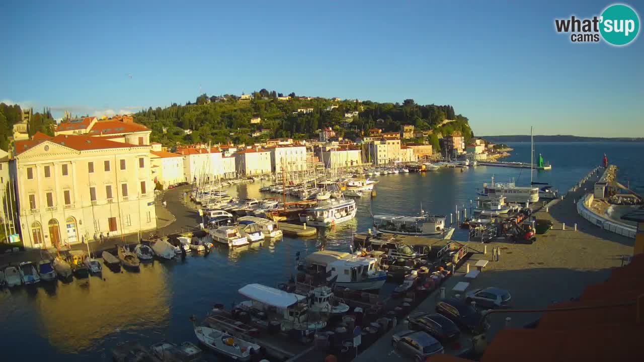Webcam en direct de Piran “Mandrač” – Incroyable vue en direct de la Villa Piranesi