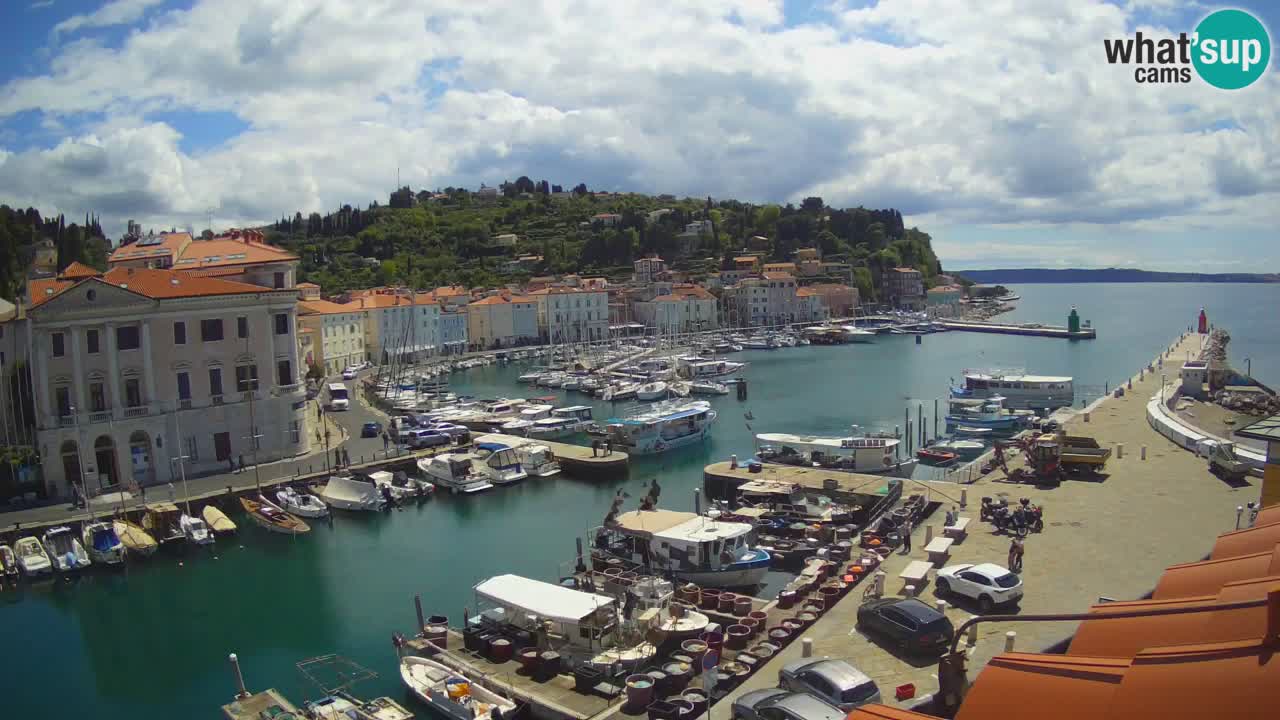 Webcam en direct de Piran “Mandrač” – Incroyable vue en direct de la Villa Piranesi