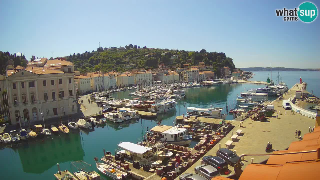 Webcam en direct de Piran “Mandrač” – Incroyable vue en direct de la Villa Piranesi