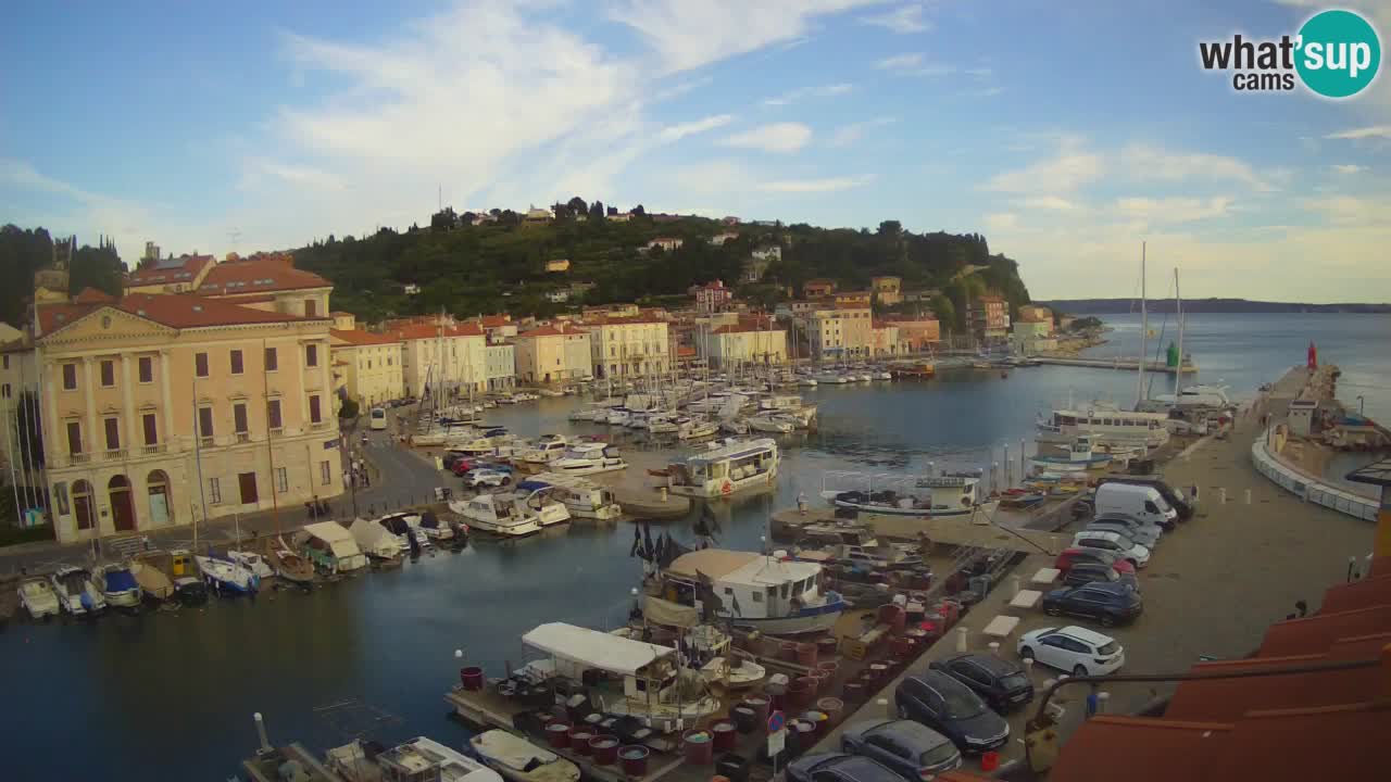 Webcam en direct de Piran “Mandrač” – Incroyable vue en direct de la Villa Piranesi