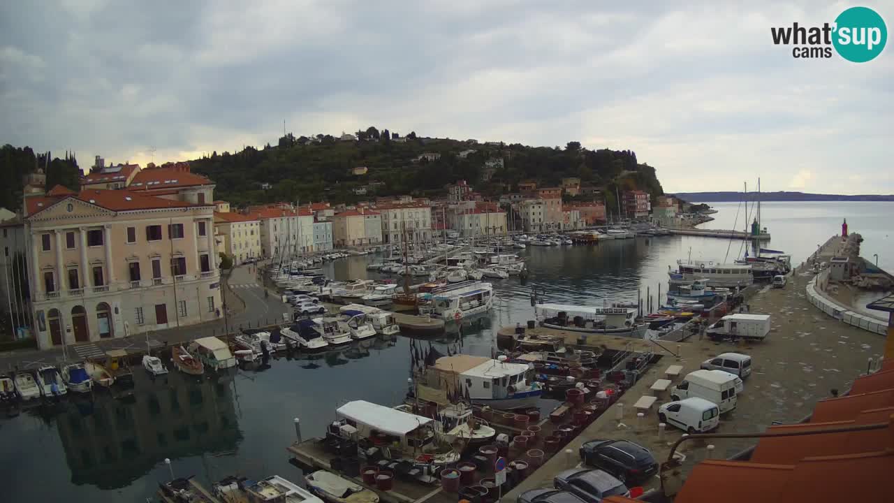 Webcam en direct de Piran “Mandrač” – Incroyable vue en direct de la Villa Piranesi