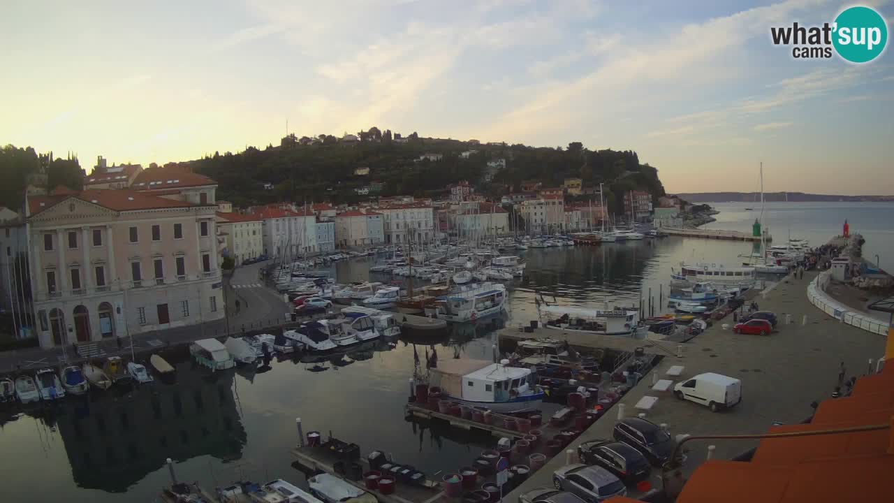 Webcam en direct de Piran “Mandrač” – Incroyable vue en direct de la Villa Piranesi