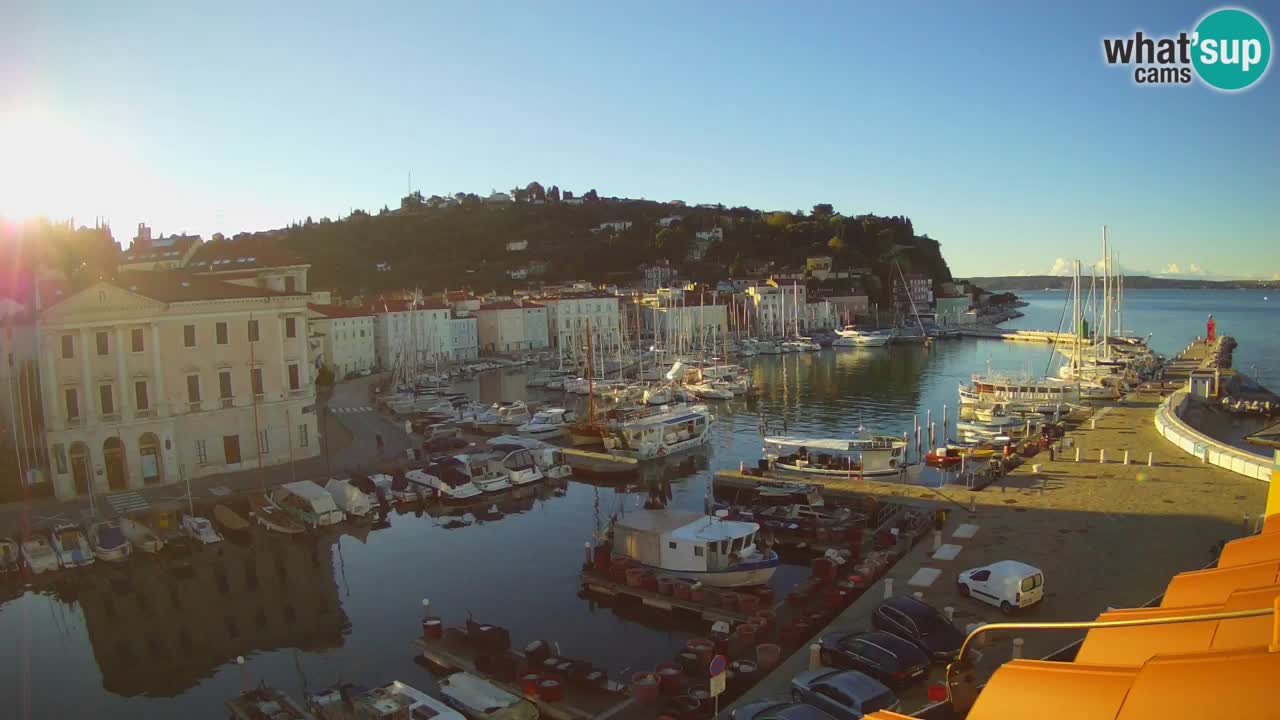 Webcam en direct de Piran “Mandrač” – Incroyable vue en direct de la Villa Piranesi