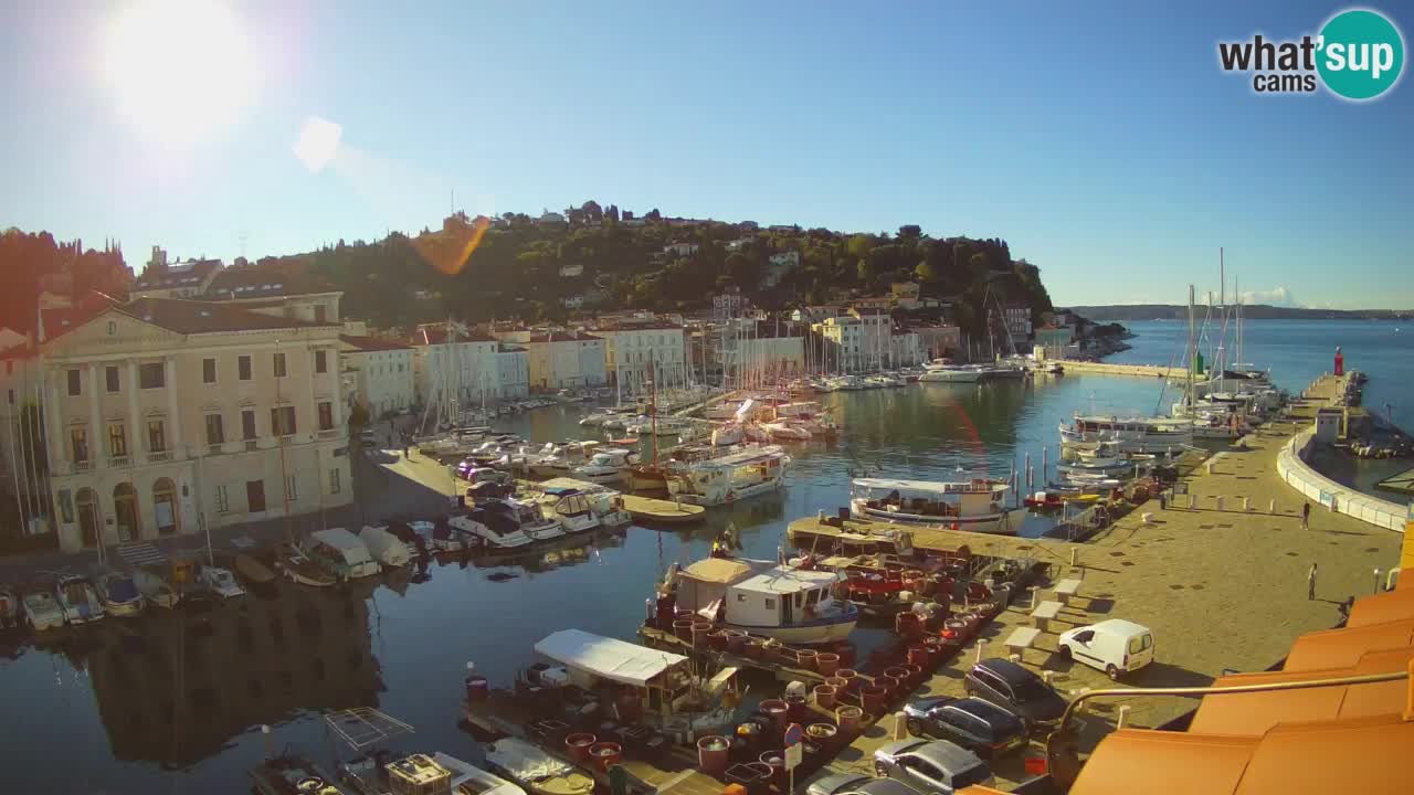 Webcam en direct de Piran “Mandrač” – Incroyable vue en direct de la Villa Piranesi