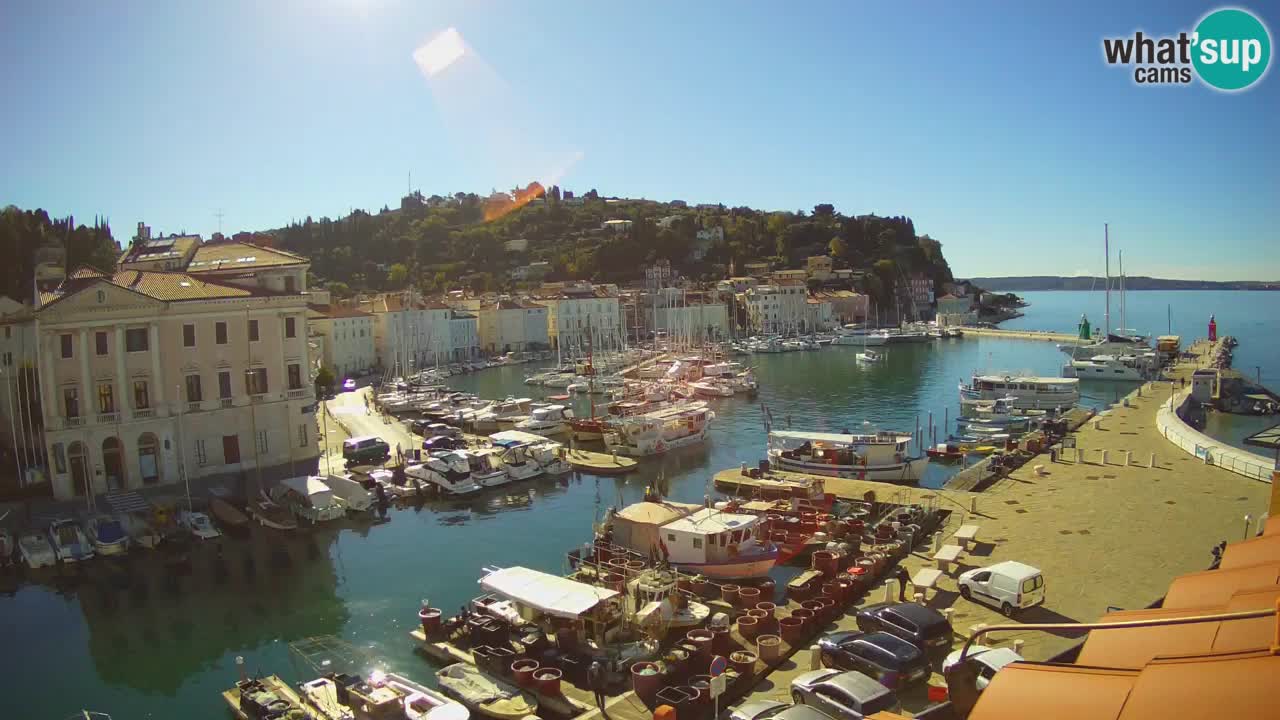 Webcam en direct de Piran “Mandrač” – Incroyable vue en direct de la Villa Piranesi