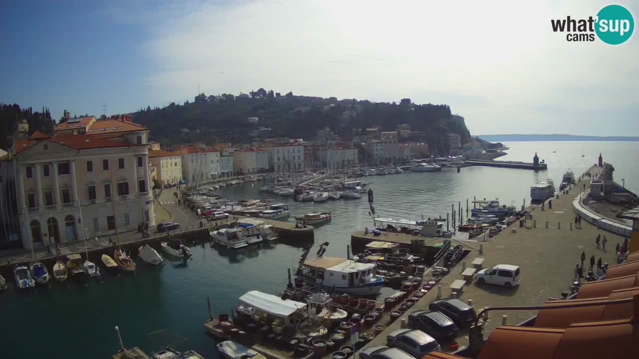 Webcam en direct de Piran “Mandrač” – Incroyable vue en direct de la Villa Piranesi