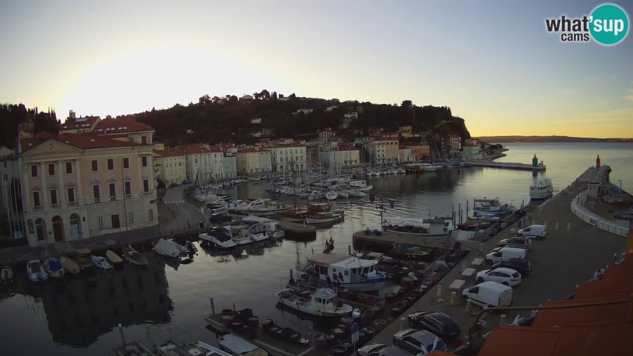 Webcam en direct de Piran “Mandrač” – Incroyable vue en direct de la Villa Piranesi