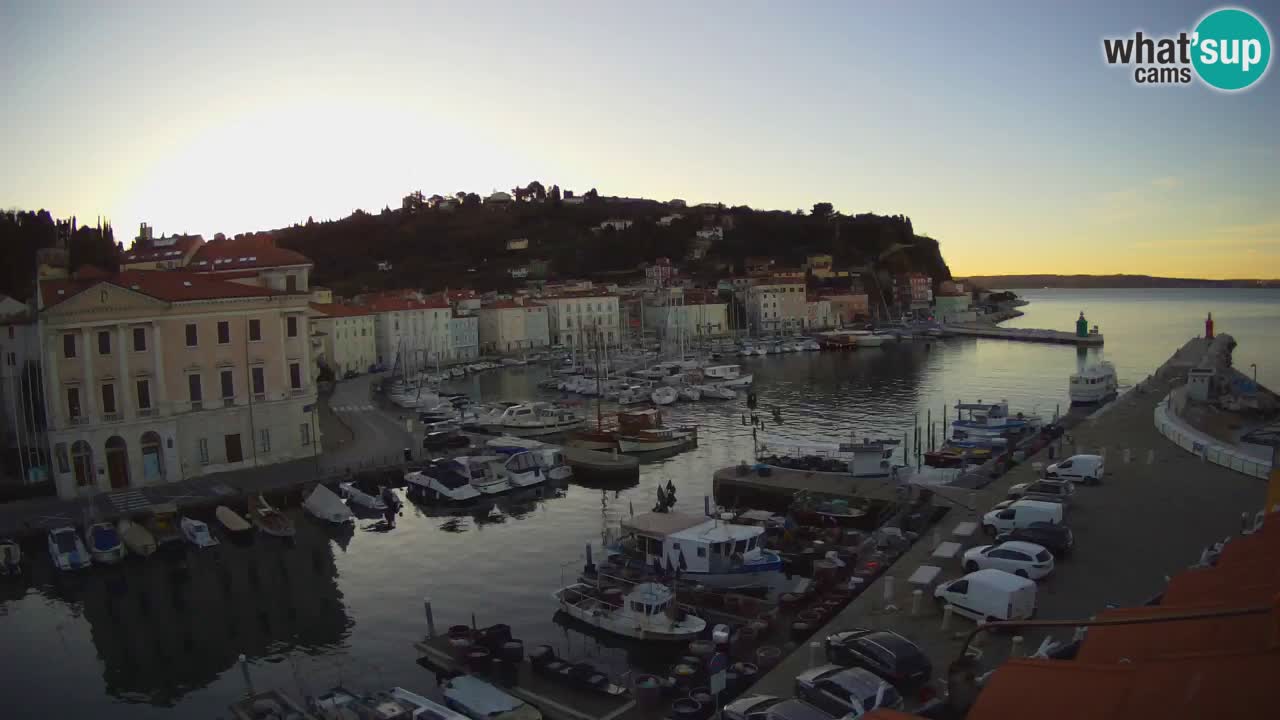 Webcam en direct de Piran “Mandrač” – Incroyable vue en direct de la Villa Piranesi