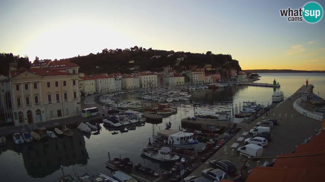 Webcam en direct de Piran “Mandrač” – Incroyable vue en direct de la Villa Piranesi