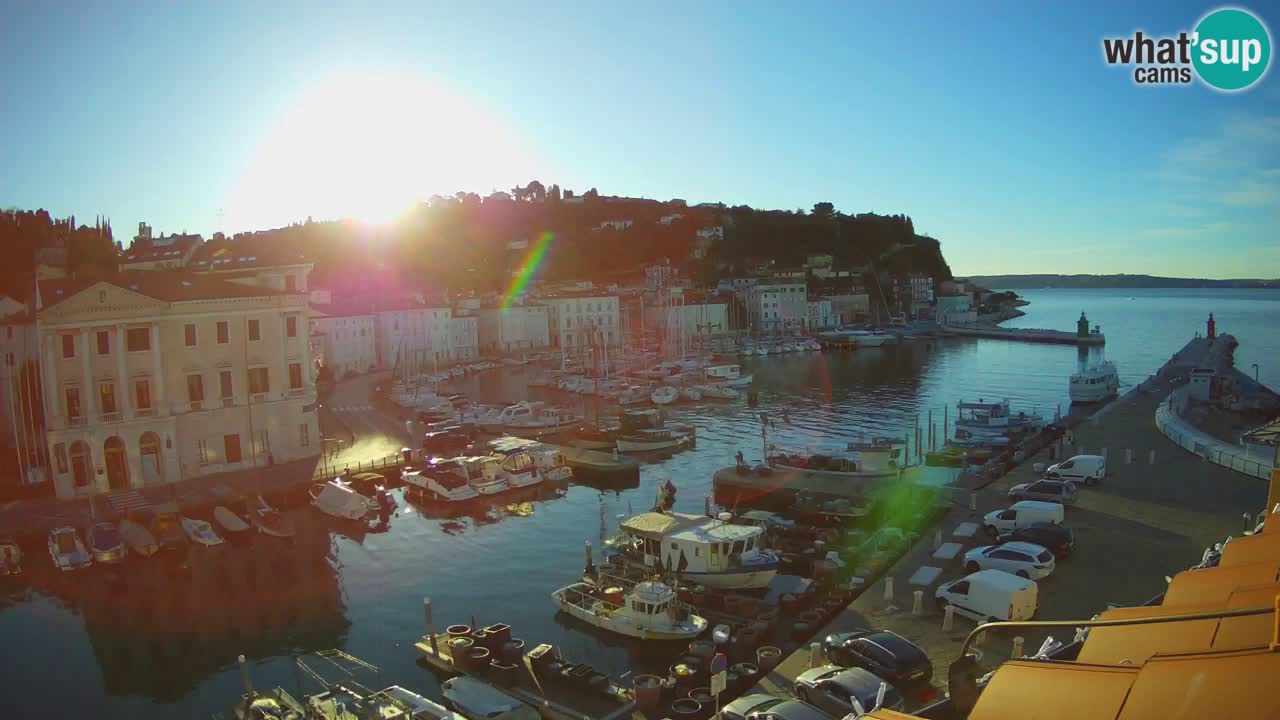 Webcam en direct de Piran “Mandrač” – Incroyable vue en direct de la Villa Piranesi